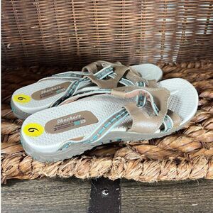 Skechers Outdoor Lifestyle Women's Brown & White Strappy Sandals Size 6